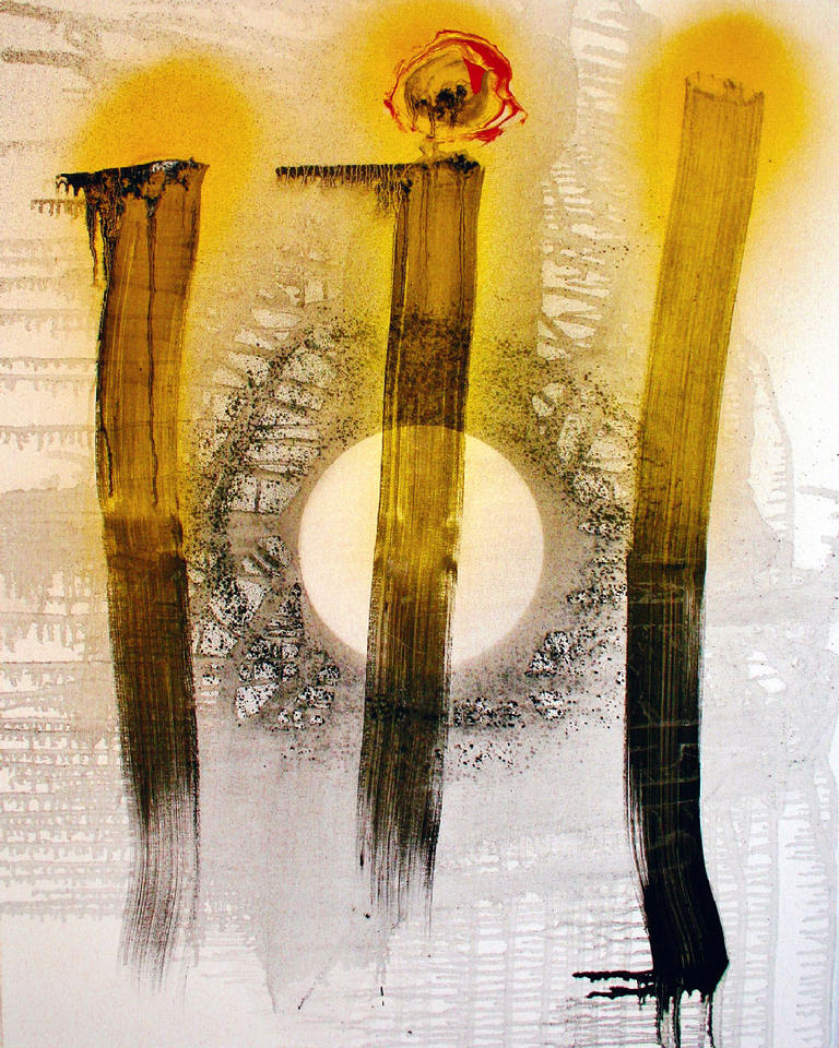 Enso | Mischtechnik auf 300 g Baumwolle Rahmenleinwand 80 x 100 cm | Klaus Stanek Action Painting